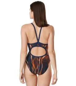 Speedo Women's Solar Boom Flyback One Piece Swimsuit 6 Speedo Women's Solar Boom Flyback One Piece Swimsuit -Speedo Store 6799649308840 navyorange 3a