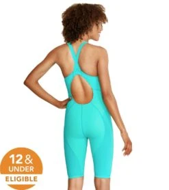 Speedo Women's Vanquisher Kneeskin Tech Suit Swimsuit -Speedo Store 7300840652968 blueice 3a