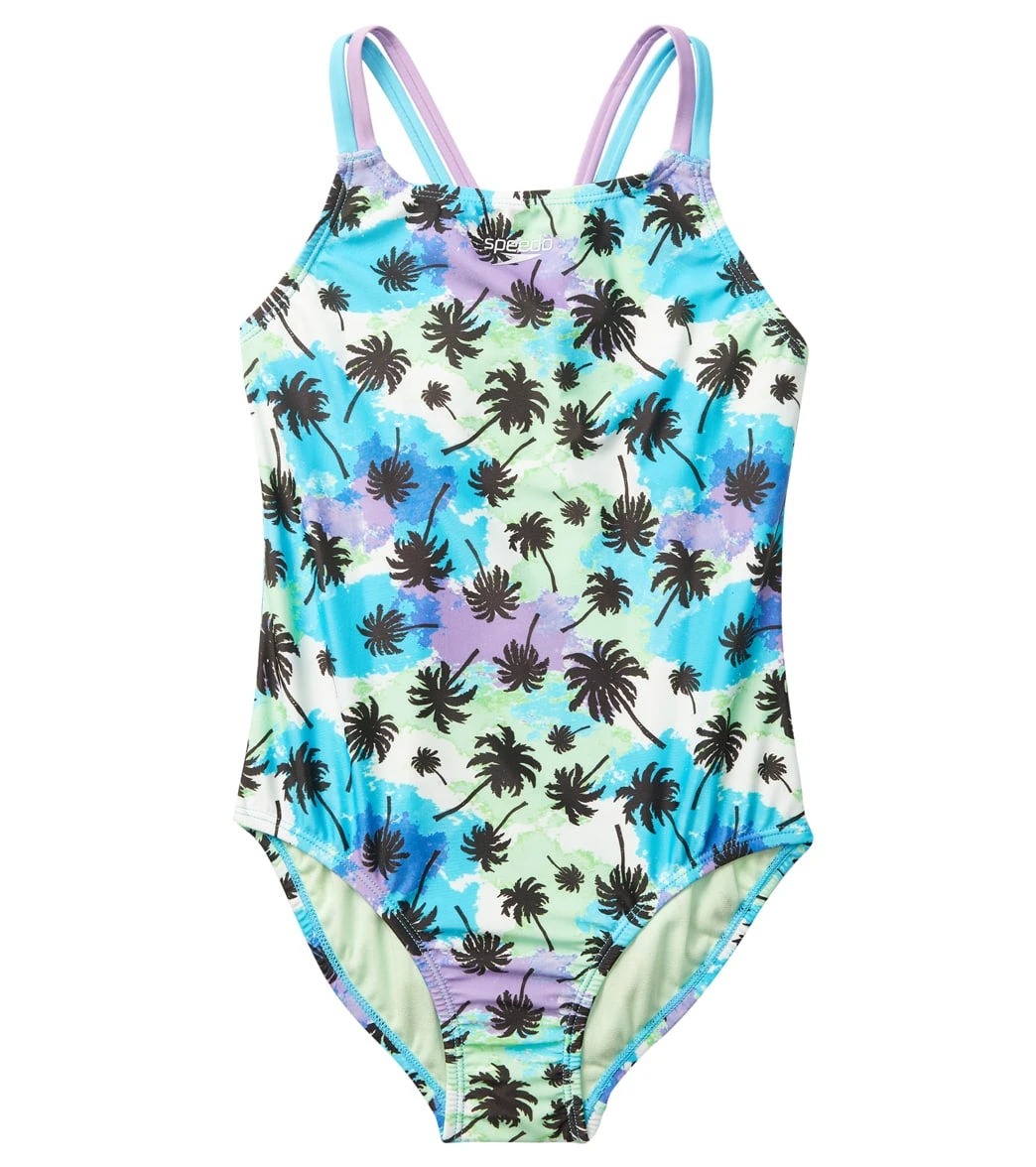 Speedo Girls' Print Strappy One Piece Swimsuit (Big Kid) 1 Speedo Girls' Print Strappy One Piece Swimsuit (Big Kid)