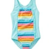 Speedo Girls' Ruffled Detail Racerback One Piece Swimsuit (Big Kid)