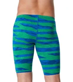 Speedo Men's Contort Stripes Jammer Swimsuit -Speedo Store 7510240821416 bluegreen 3a