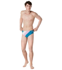 Speedo Vibe Men's Color Blocked One Brief Swimsuit -Speedo Store 7605387067560 crystalteal 4a